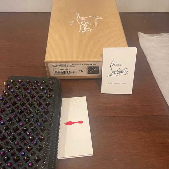 Christian Louboutin Panettone Multicolor Studded Spike Wallet - Picture 8 of 8